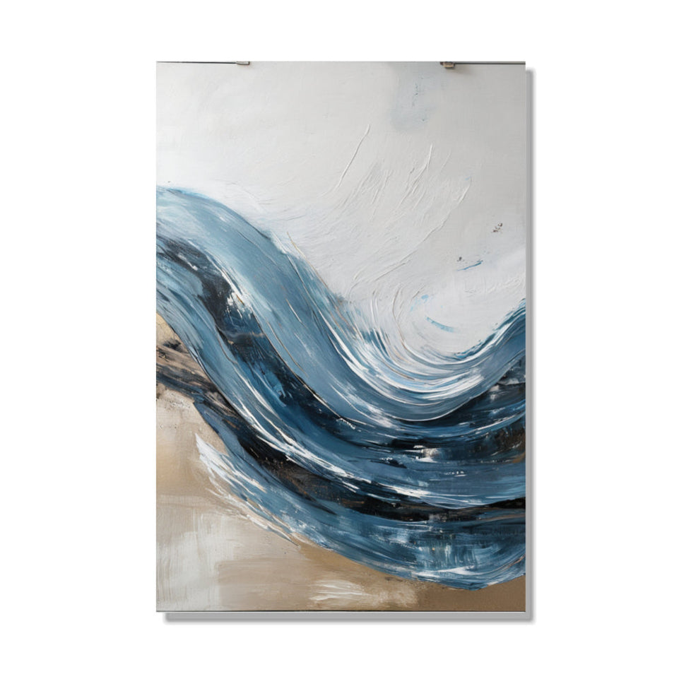 Ocean's Embrace I Abstract Sea Wave Painting for Home Decor June Wall Art