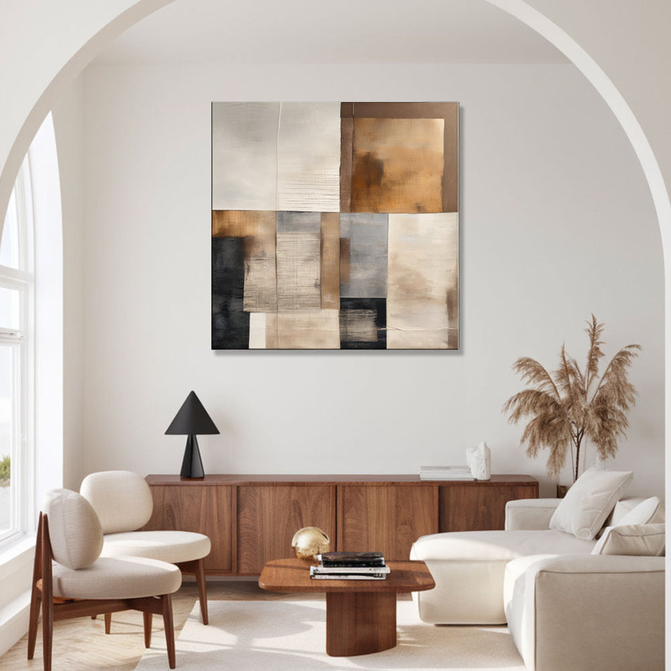 Abstract Elegance Hand-Painted Canvas Art Perfect for Living Room, Bedroom, or Office Decor June Wall Art