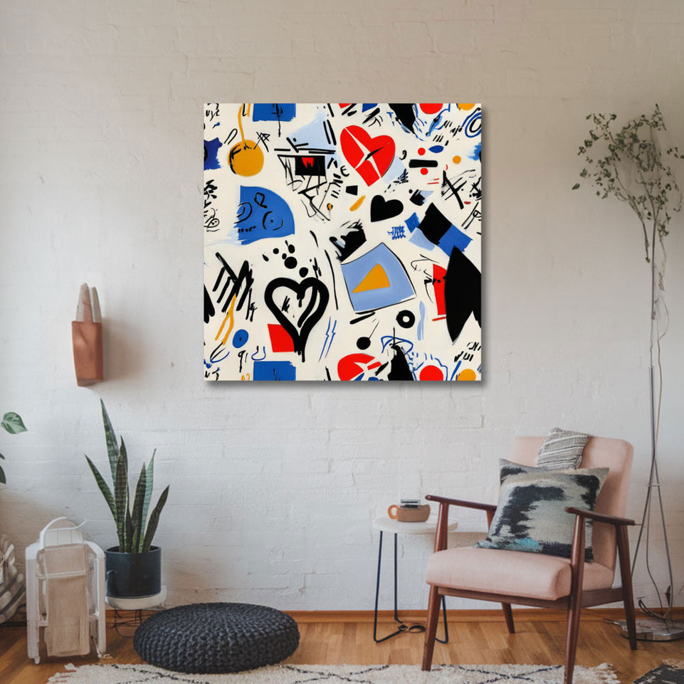 Abstract Love Symphony Canvas Art for Home Decor, Office, and Living Space June Wall Art