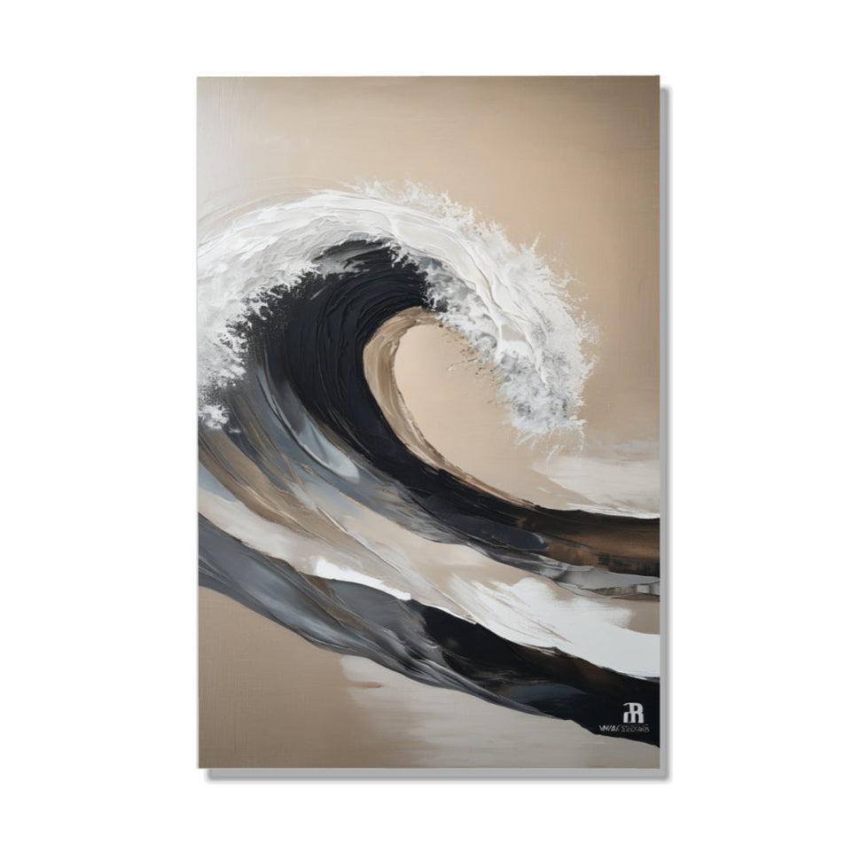 Tidal Wave of Serenity Hand-Painted Abstract Ocean Art Modern Coastal Wall Decor June Wall Art