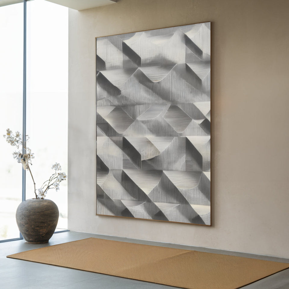 Silver Geometric Abstract Art Metal Wall Decor June Wall Art