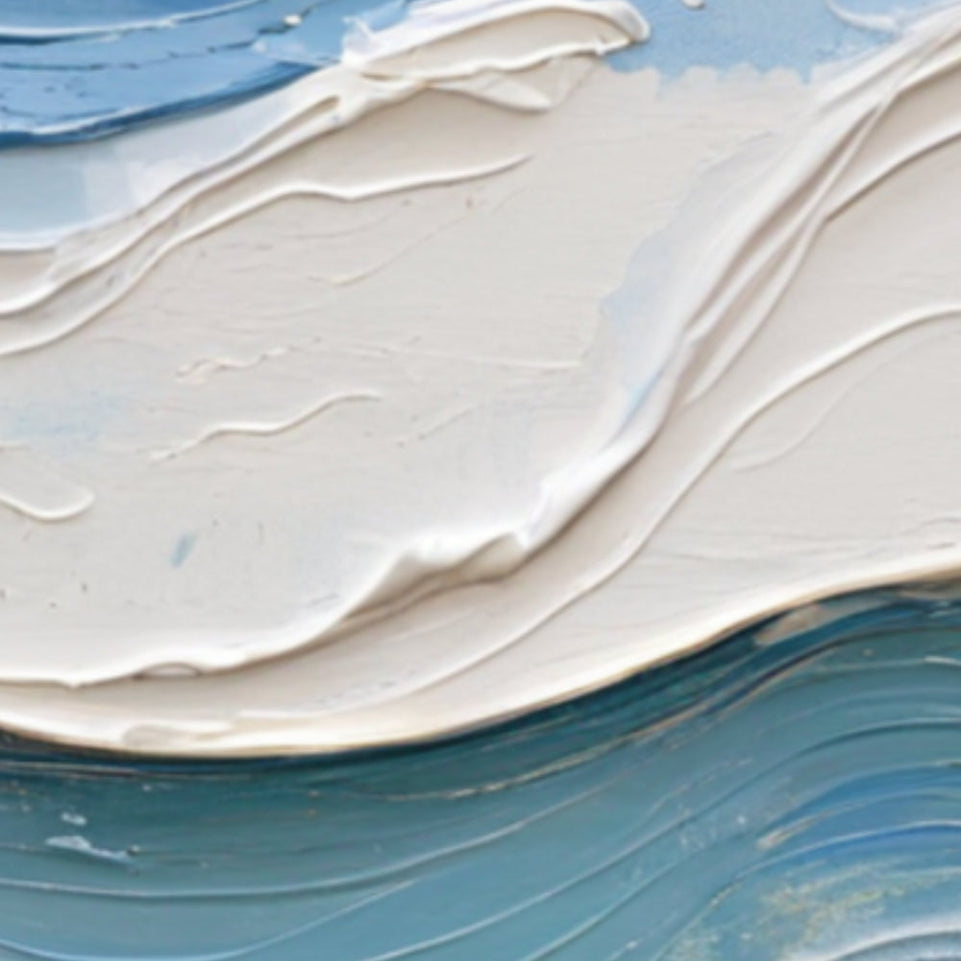 Serenity Waves Abstract Art Canvas Painting Wall Decor June Wall Art