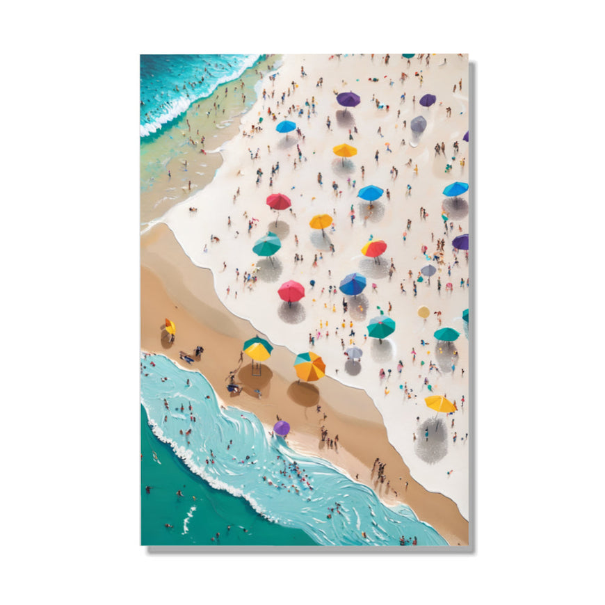 Beach Umbrellas Paradise Modern Wall Art for Home Decor, Beach Scene Painting, Coastal Living Room Artwork, Vibrant Colors, High-Quality Canvas June Wall Art
