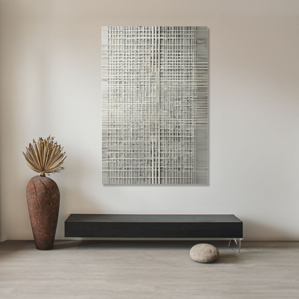 Abstract Grid Canvas Art for Living Room Decor June Wall Art