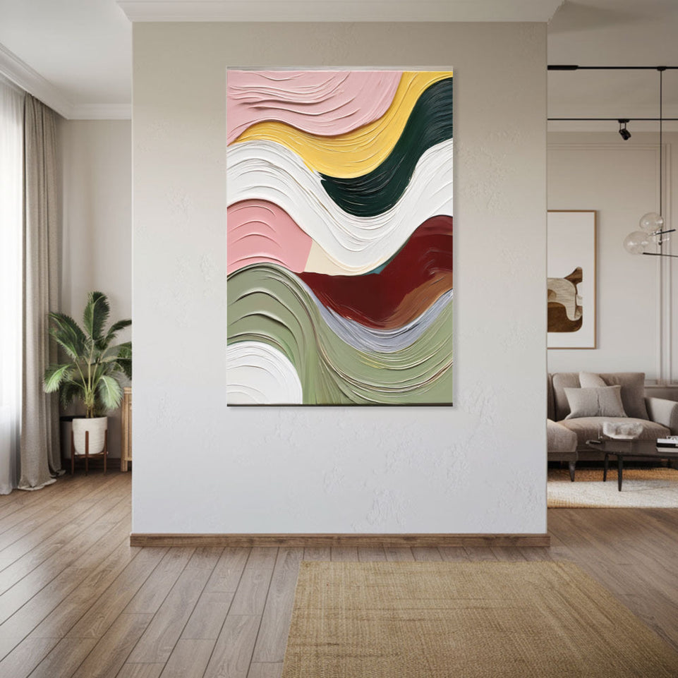 Modern Abstract Waves Canvas Art June Wall Art