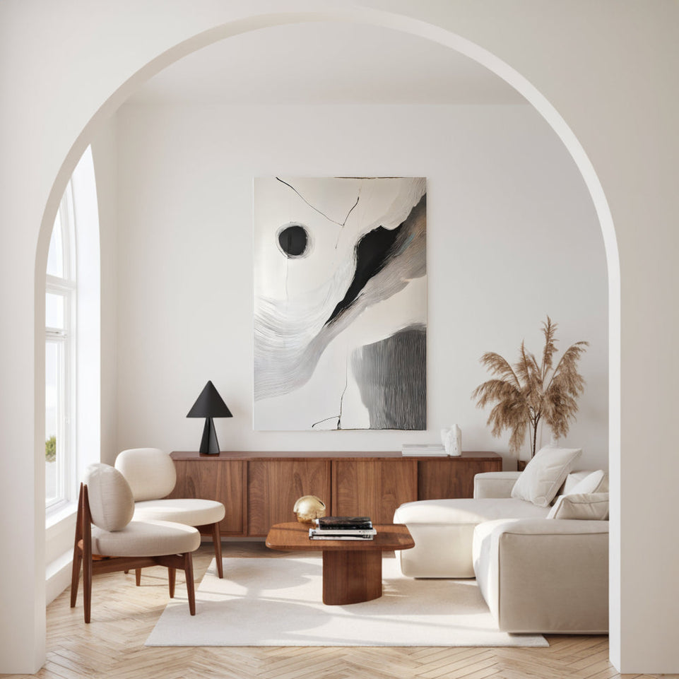 Abstract Monochrome Canvas Art I 24x36 Inches June Wall Art