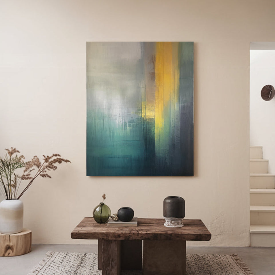 Golden Sunset Abstract Canvas Art for Home Decor June Wall Art