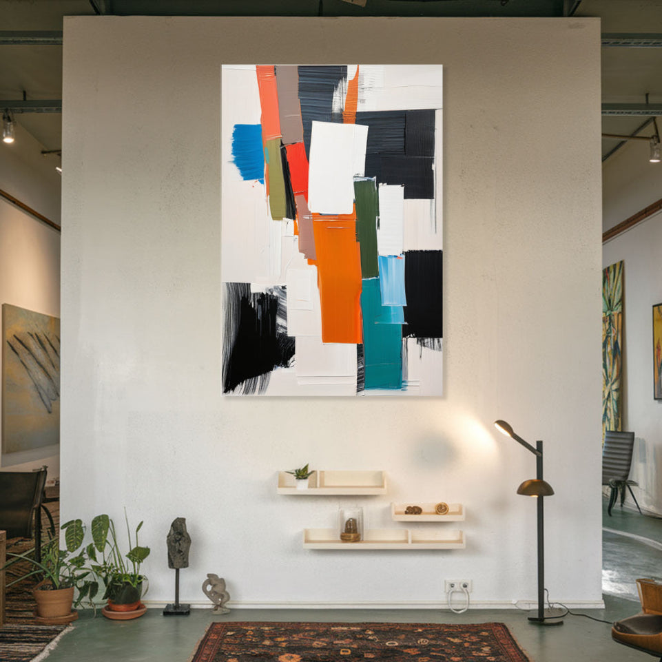 Abstract Symphony in Color Hand-Painted Abstract Art Modern Wall Decor June Wall Art