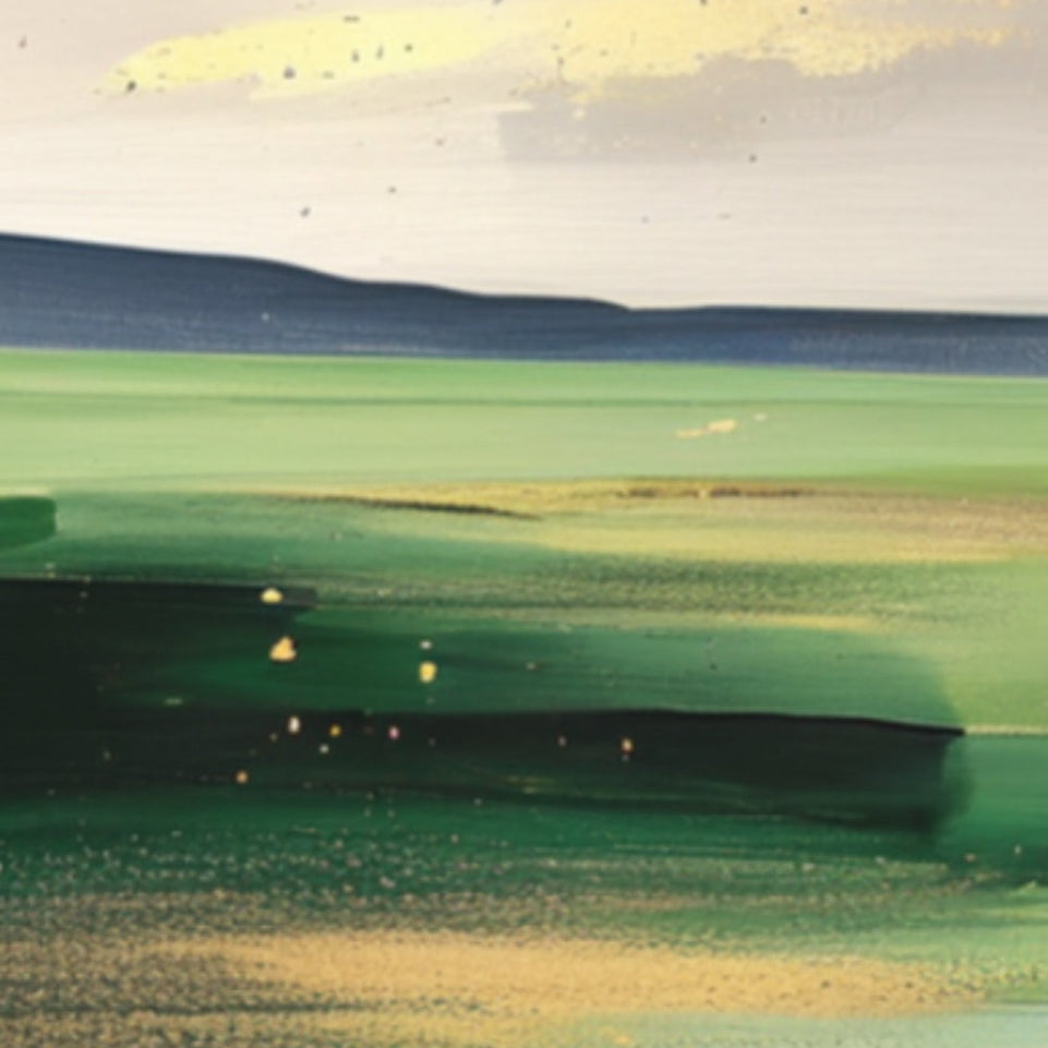 Golden Sunset Reflections Abstract Landscape Art June Wall Art