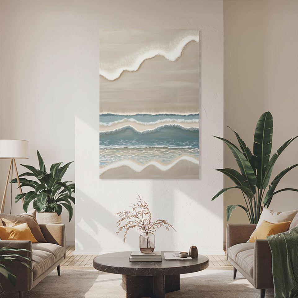 Beach Serenity Modern Abstract Ocean Wall Art June Wall Art