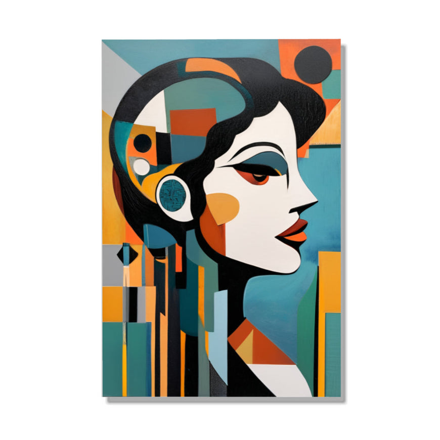 Modern Abstract Art Deco Woman Portrait Canvas Wall Art Home Decor June Wall Art