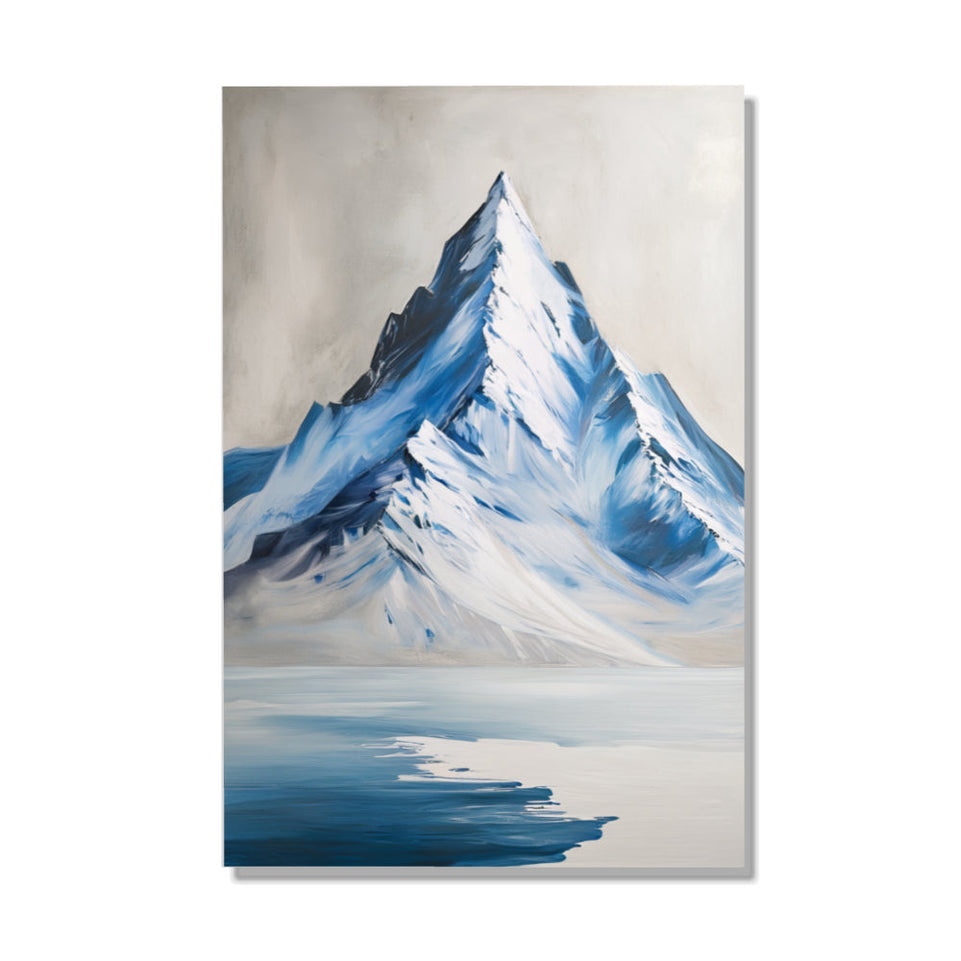 Blue Mountain Reflection Abstract Canvas Art Wall Decor June Wall Art