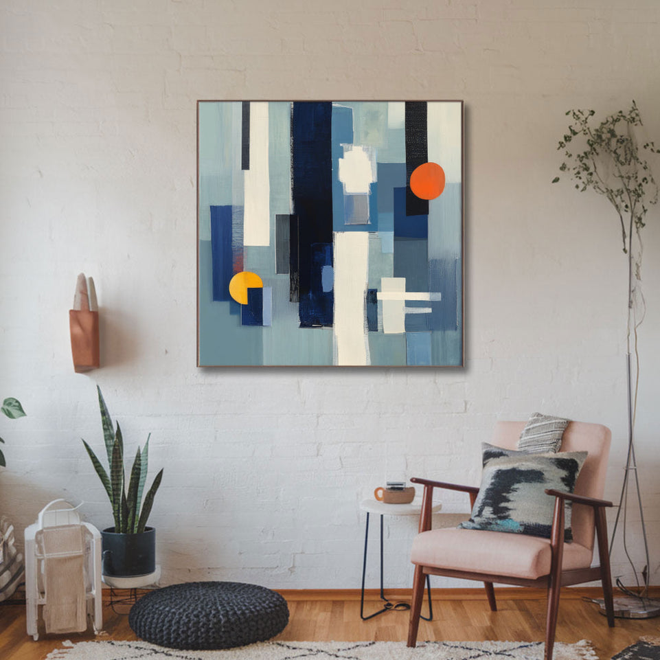 Abstract Harmony I Vibrant Geometric Shapes for Home Decor June Wall Art