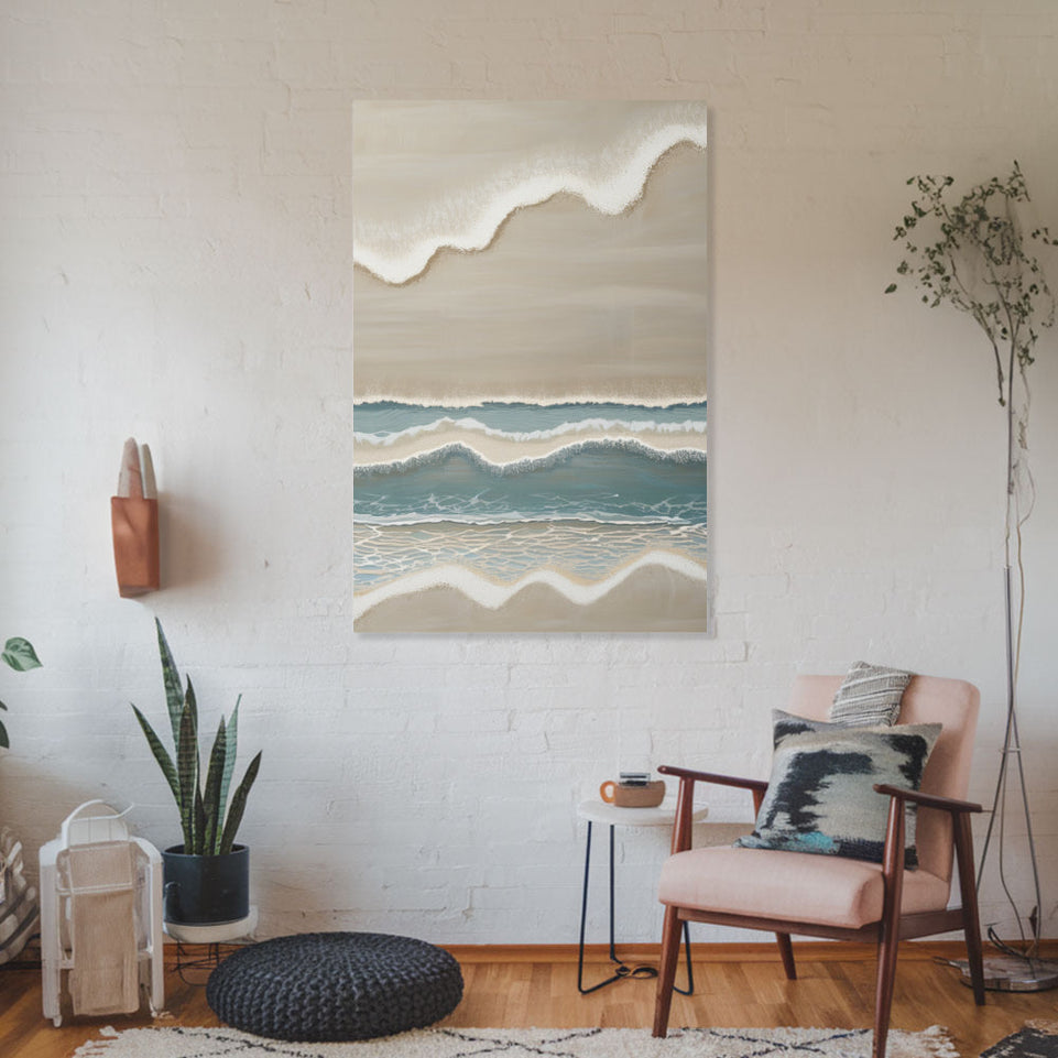 Beach Serenity Modern Abstract Ocean Wall Art June Wall Art