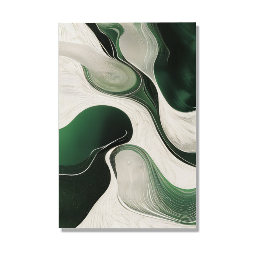 Abstract Emerald Flow Modern Wall Art Canvas June Wall Art