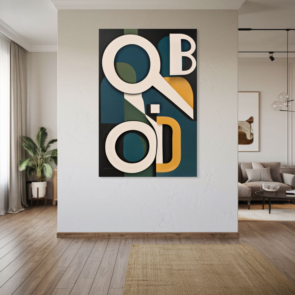 Midnight Symphony in Geometric Harmony Modern Abstract Art for Home Decor June Wall Art