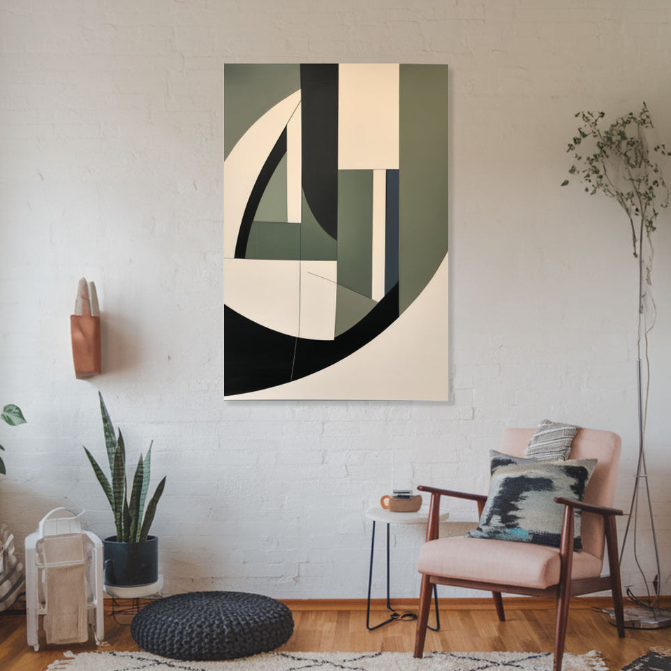 Modern Abstract Geometric Art Canvas Wall Art June Wall Art