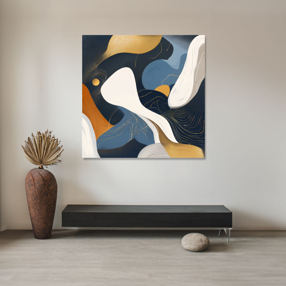 Golden Whispers I Abstract Canvas Art for Home Decor June Wall Art