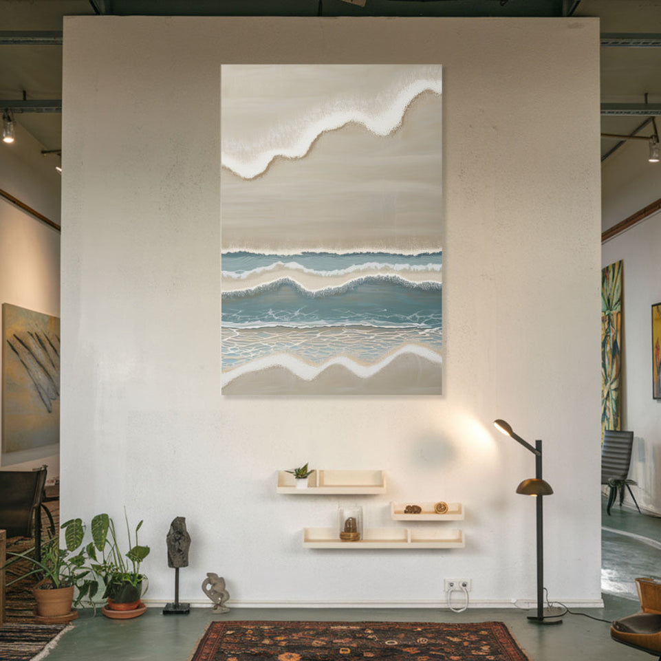 Beach Serenity Modern Abstract Ocean Wall Art June Wall Art