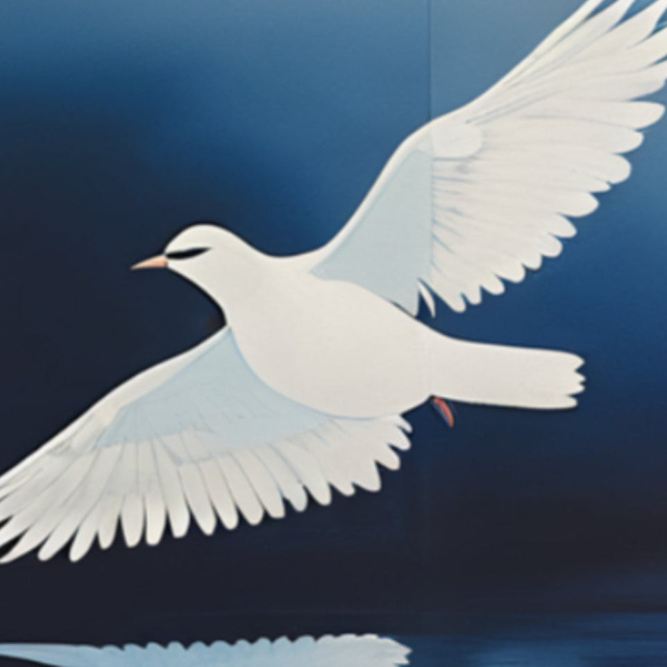 White Dove in Flight Modern Art for Home Decor June Wall Art