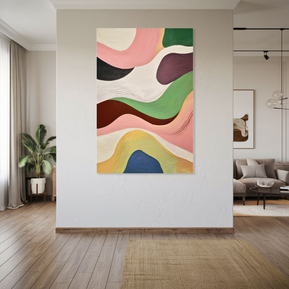 Abstract Waves of Serenity I Vibrant Modern Art June Wall Art