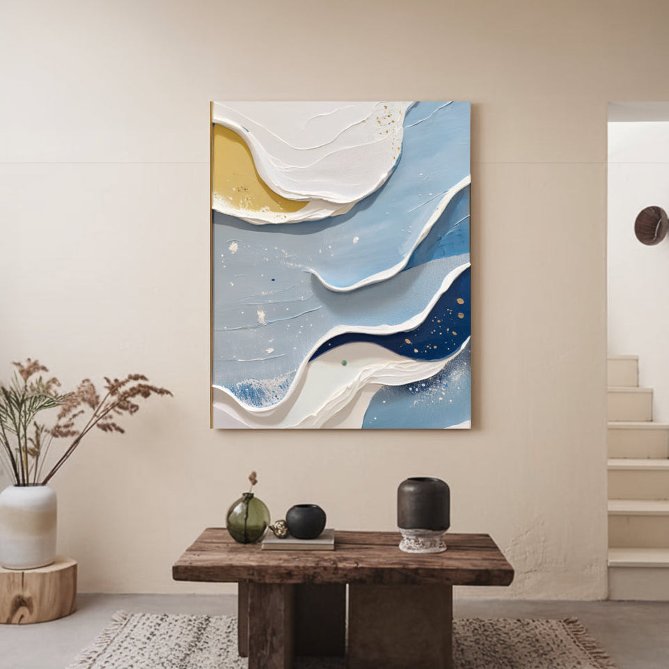 Serenity by the Sea Abstract Coastal Landscape Art June Wall Art