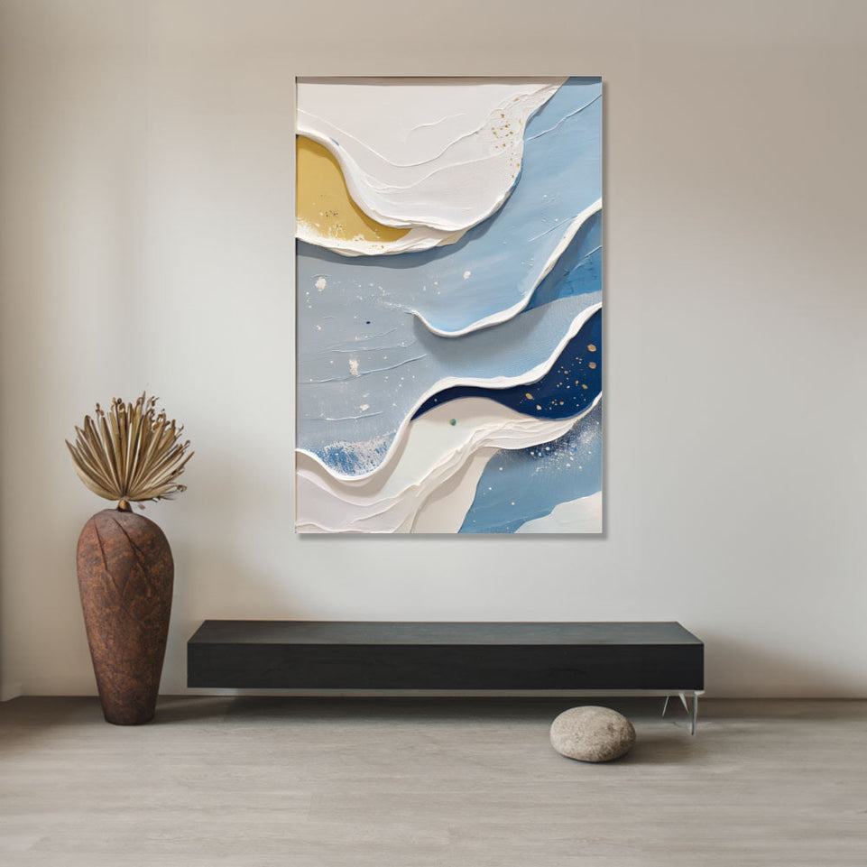 Serenity by the Sea Abstract Coastal Landscape Art June Wall Art