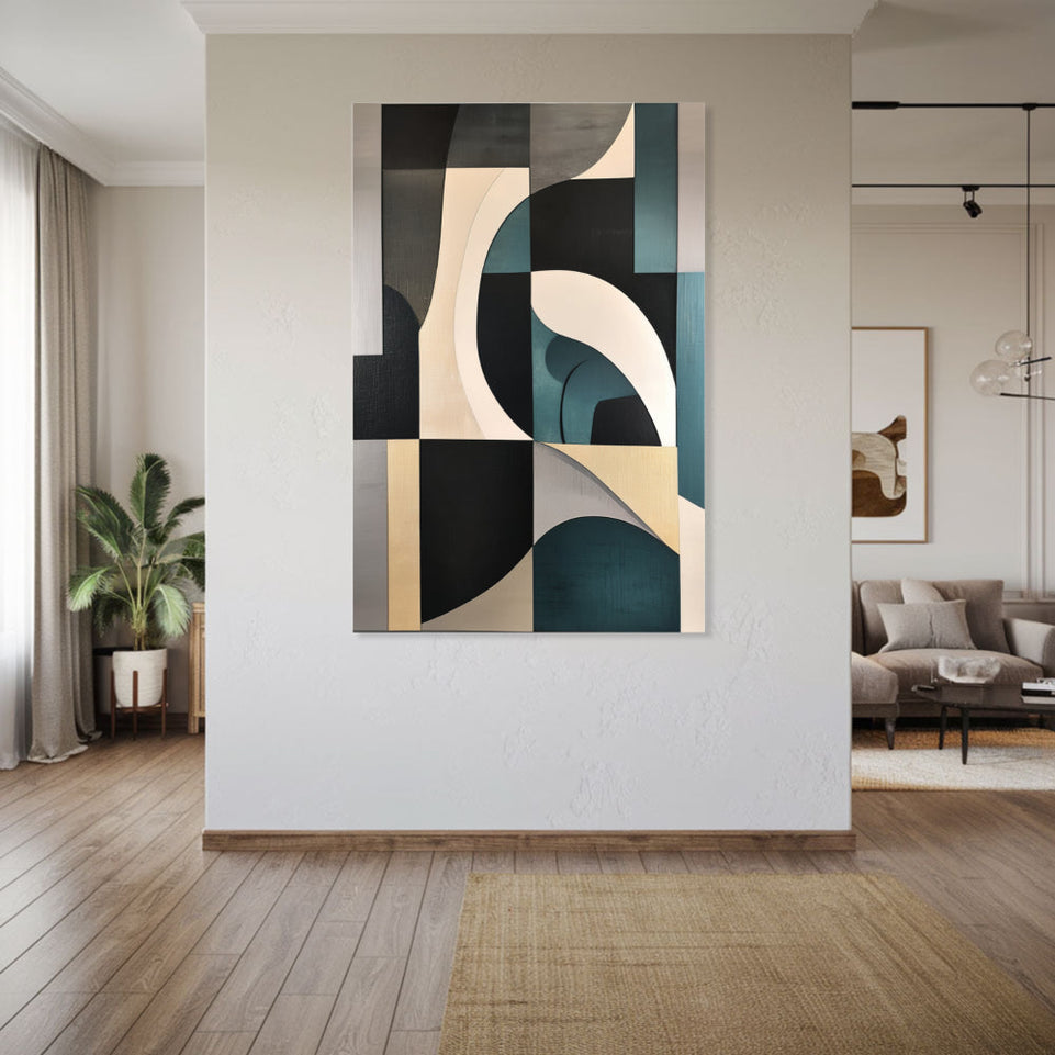 Modern Abstract Geometric Canvas Art I Home Decor Wall Art June Wall Art
