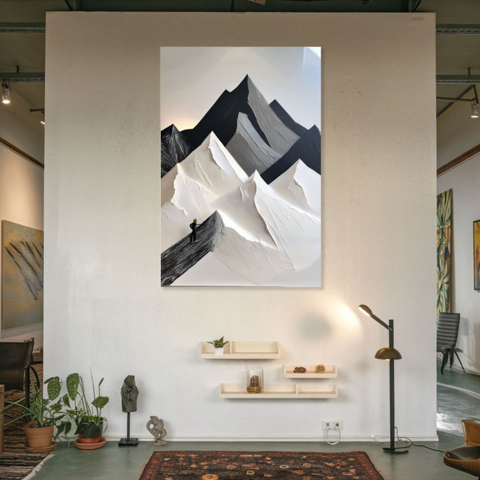 Alpine Ascent Modern Abstract Mountain Art for Home Decor June Wall Art