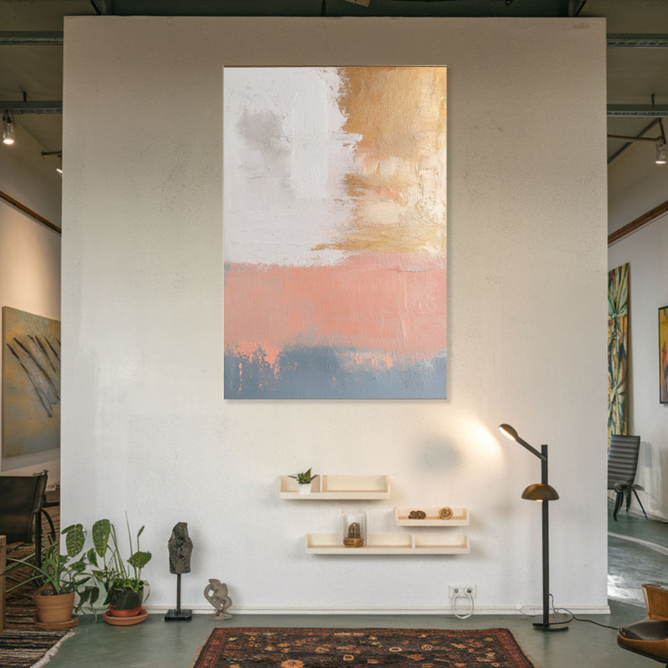 Golden Sunset Abstract Art Canvas Wall Decor June Wall Art