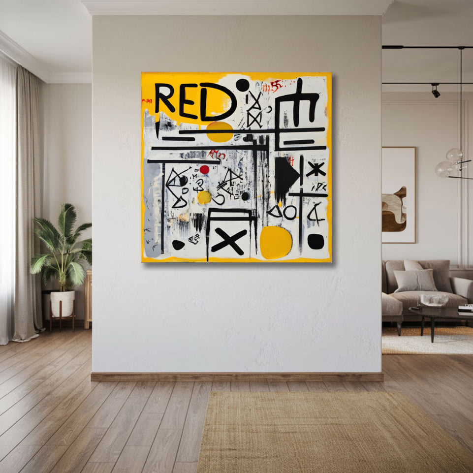 Sunset Symphony in Yellow and Black Abstract Canvas Art for Home Decor June Wall Art