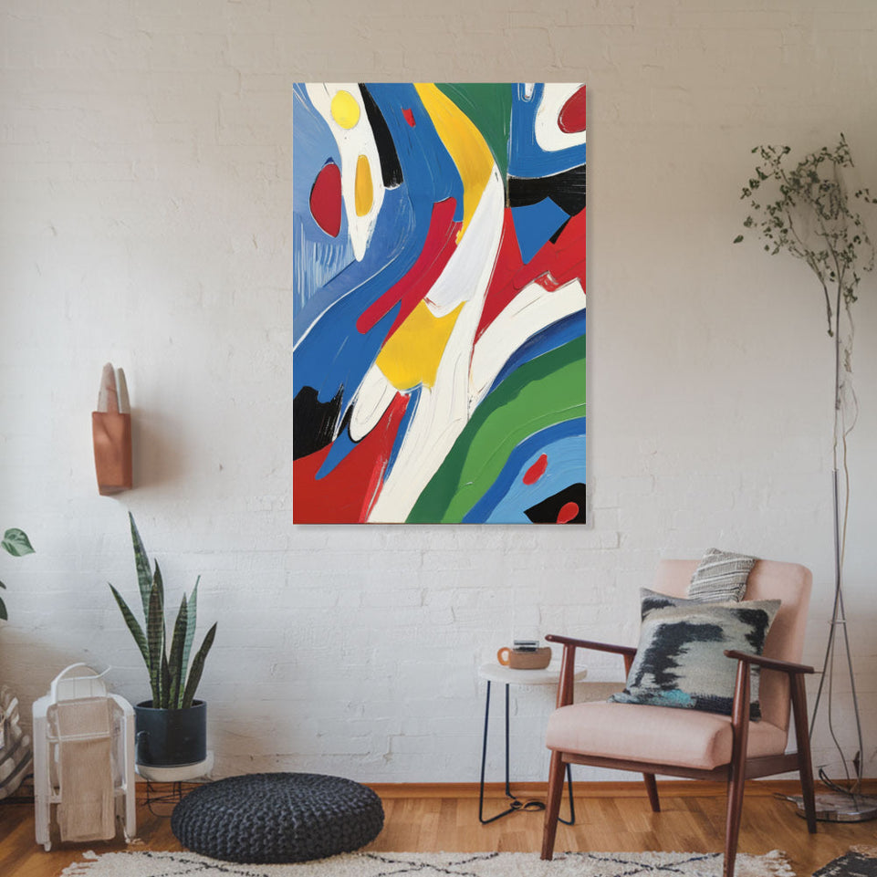 Colorful Abstract Expression - Modern Art Canvas June Wall Art