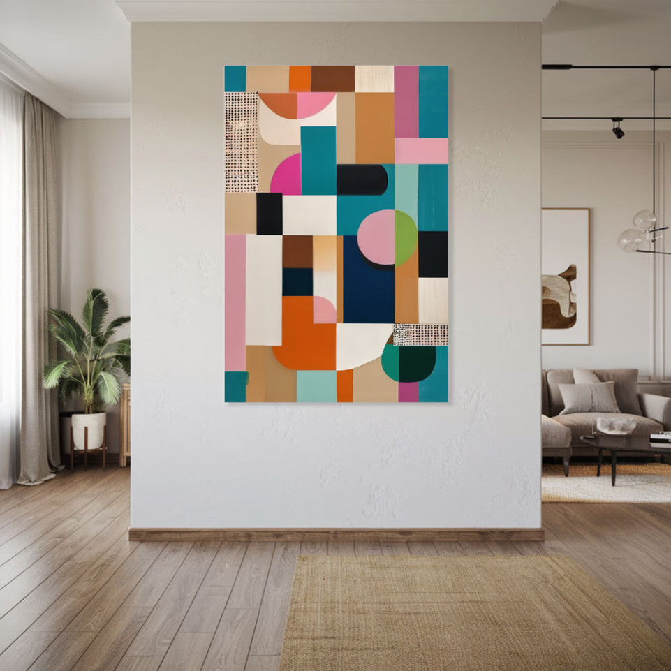 Colorful Geometric Abstract Art I Vibrant Modern Wall Decor June Wall Art