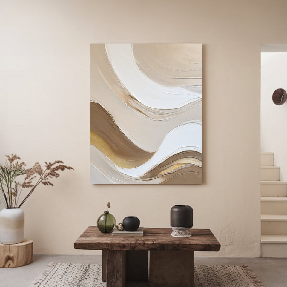 Sandy Waves Abstract Canvas Art June Wall Art