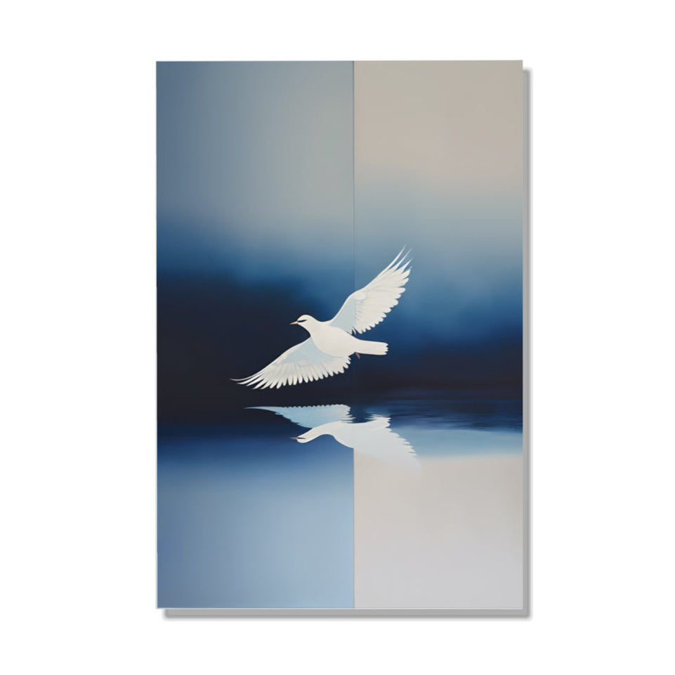 White Dove in Flight Modern Art for Home Decor June Wall Art