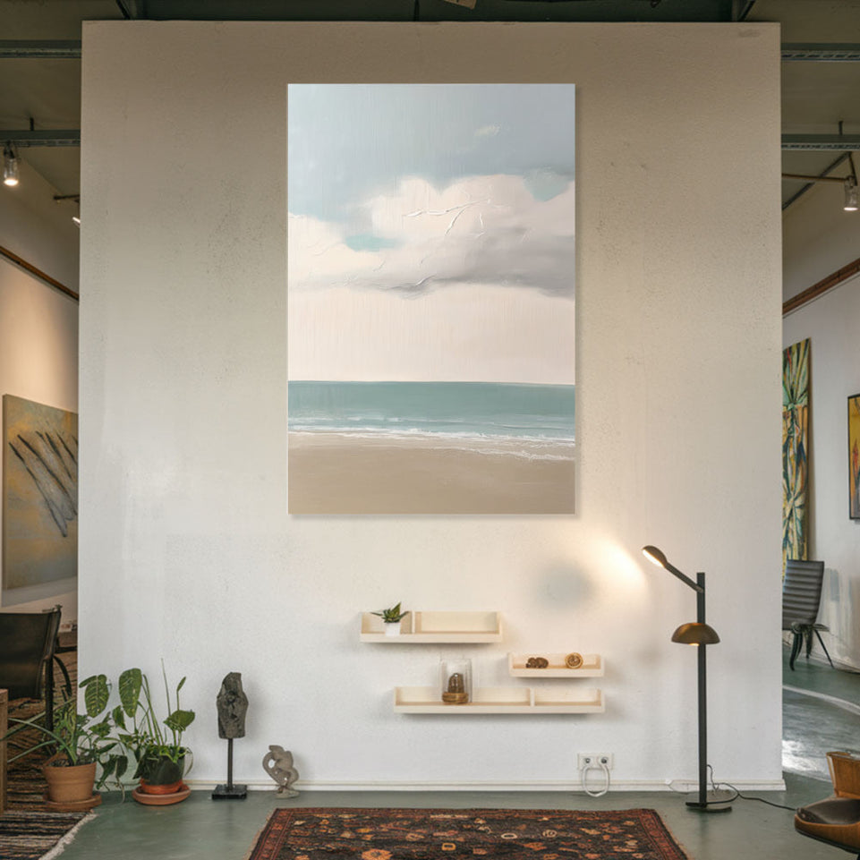 Seaside Serenity Beach Landscape Art for Home Decor June Wall Art