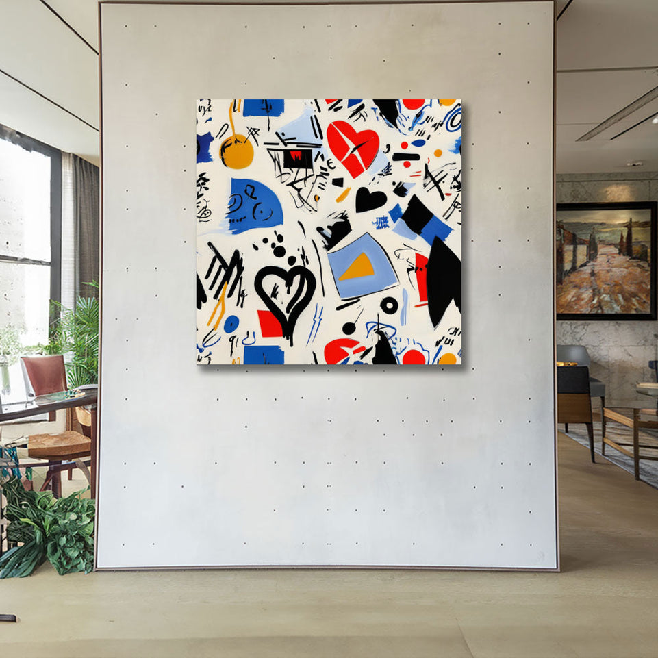 Abstract Love Symphony Canvas Art for Home Decor, Office, and Living Space June Wall Art
