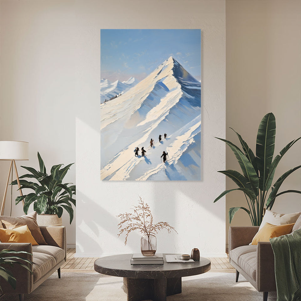 Snowy Mountain Adventure Perfect for Home Decor and Gifts High-Quality Art Print June Wall Art
