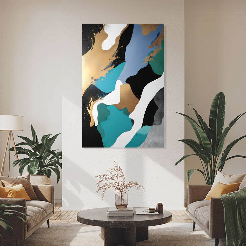 Golden Abstract Dreamscape Canvas Art June Wall Art