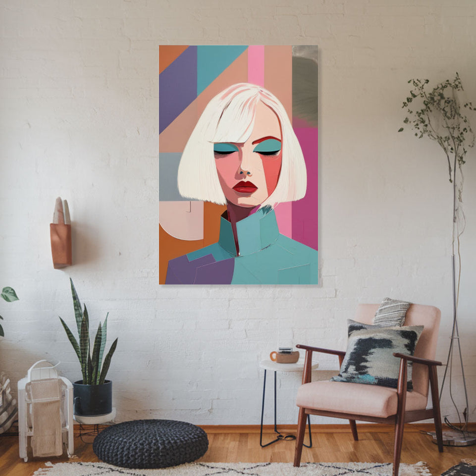 Modern Abstract Portrait Art Contemporary Wall Decor June Wall Art