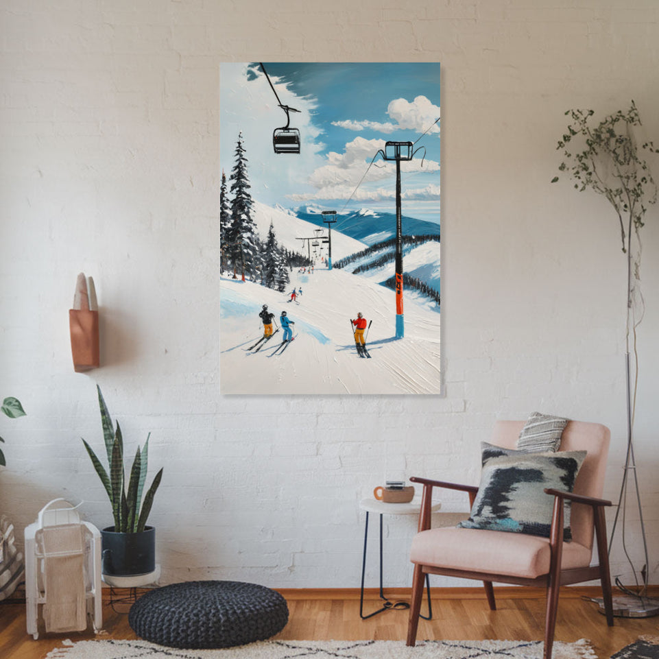 Winter Ski Slope Adventure Perfect for Home Decor and Gift Ideas June Wall Art
