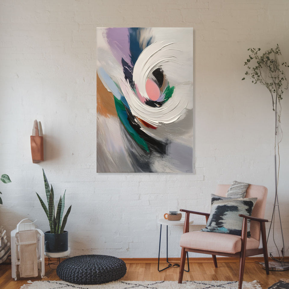 Whirlwind of Colors Abstract Canvas Art June Wall Art