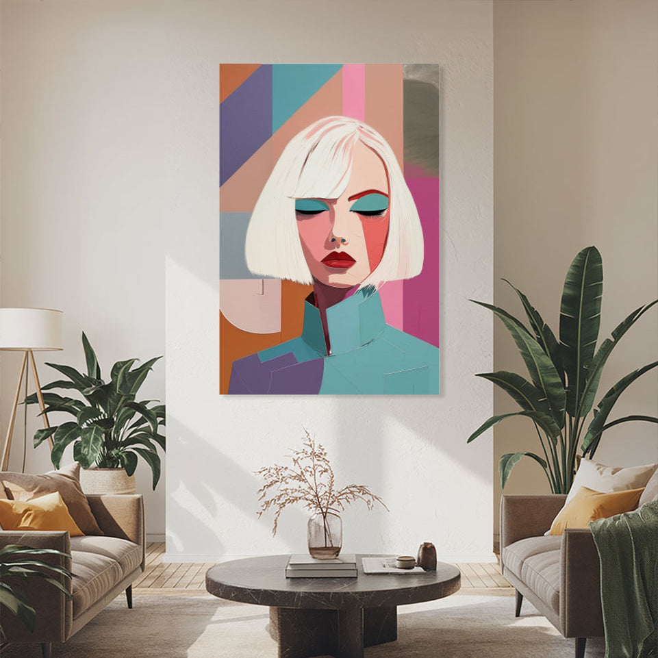 Modern Abstract Portrait Art Contemporary Wall Decor June Wall Art