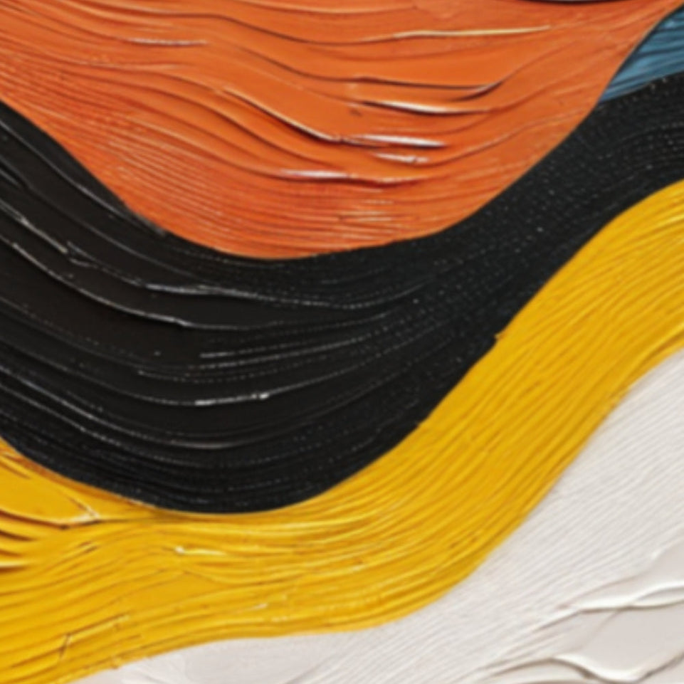Abstract Waves of Serenity I Hand-Painted Canvas Art June Wall Art