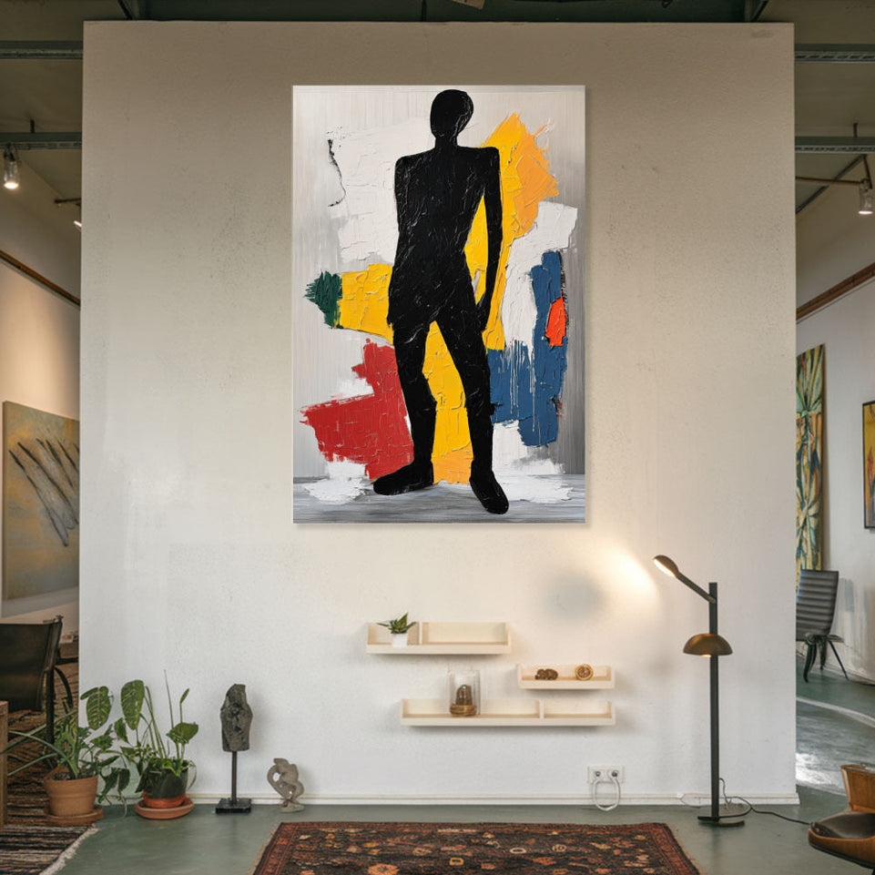 Silhouette of a Dream Abstract Figure Art Canvas Wall Art Home Decor Modern Art Hand-Painted Oil Painting June Wall Art