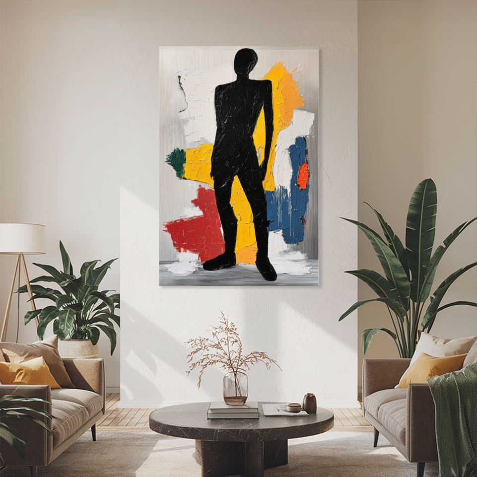 Silhouette of a Dream Abstract Figure Art Canvas Wall Art Home Decor Modern Art Hand-Painted Oil Painting June Wall Art