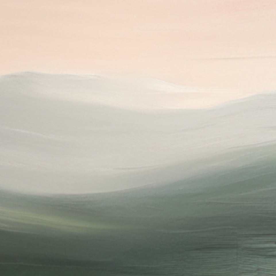 Misty Mountains Abstract Landscape Art June Wall Art