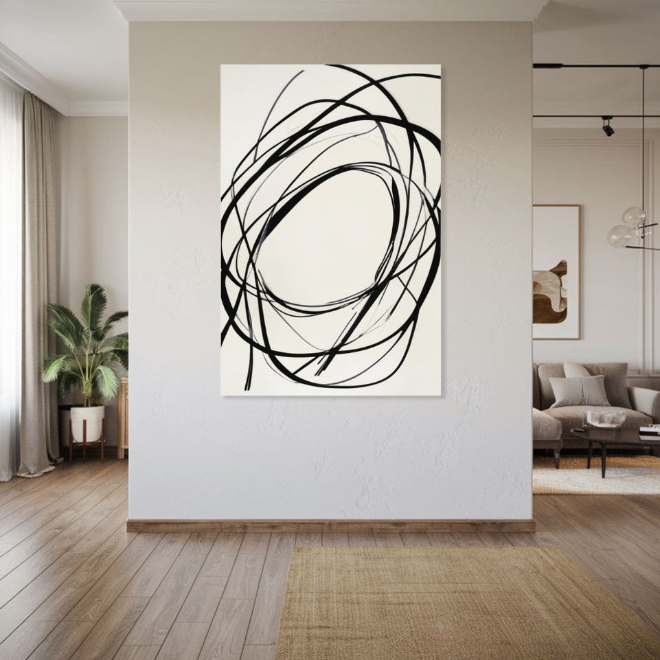 Abstract Swirls in Monochrome I Wall Art June Wall Art