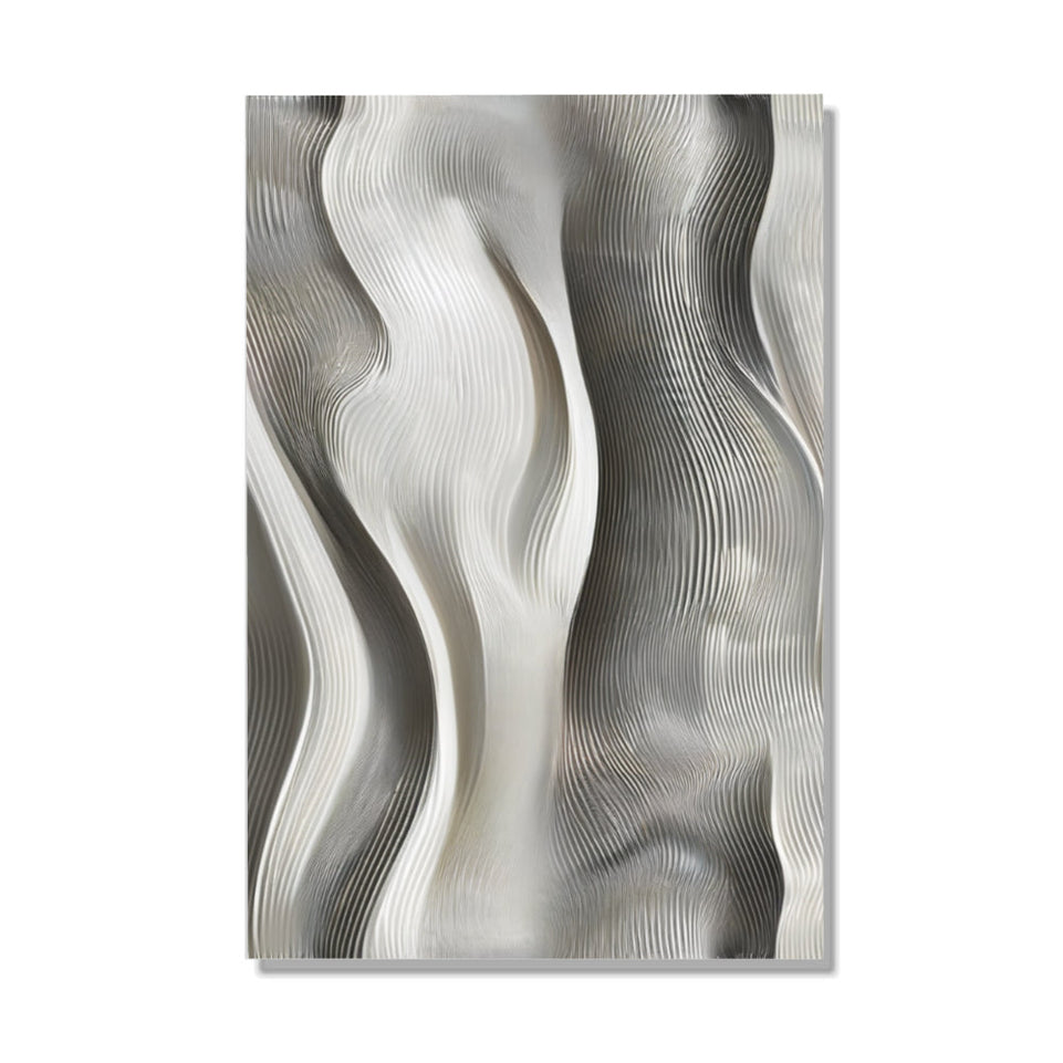 Silver Waves Abstract Wall Art Decor June Wall Art