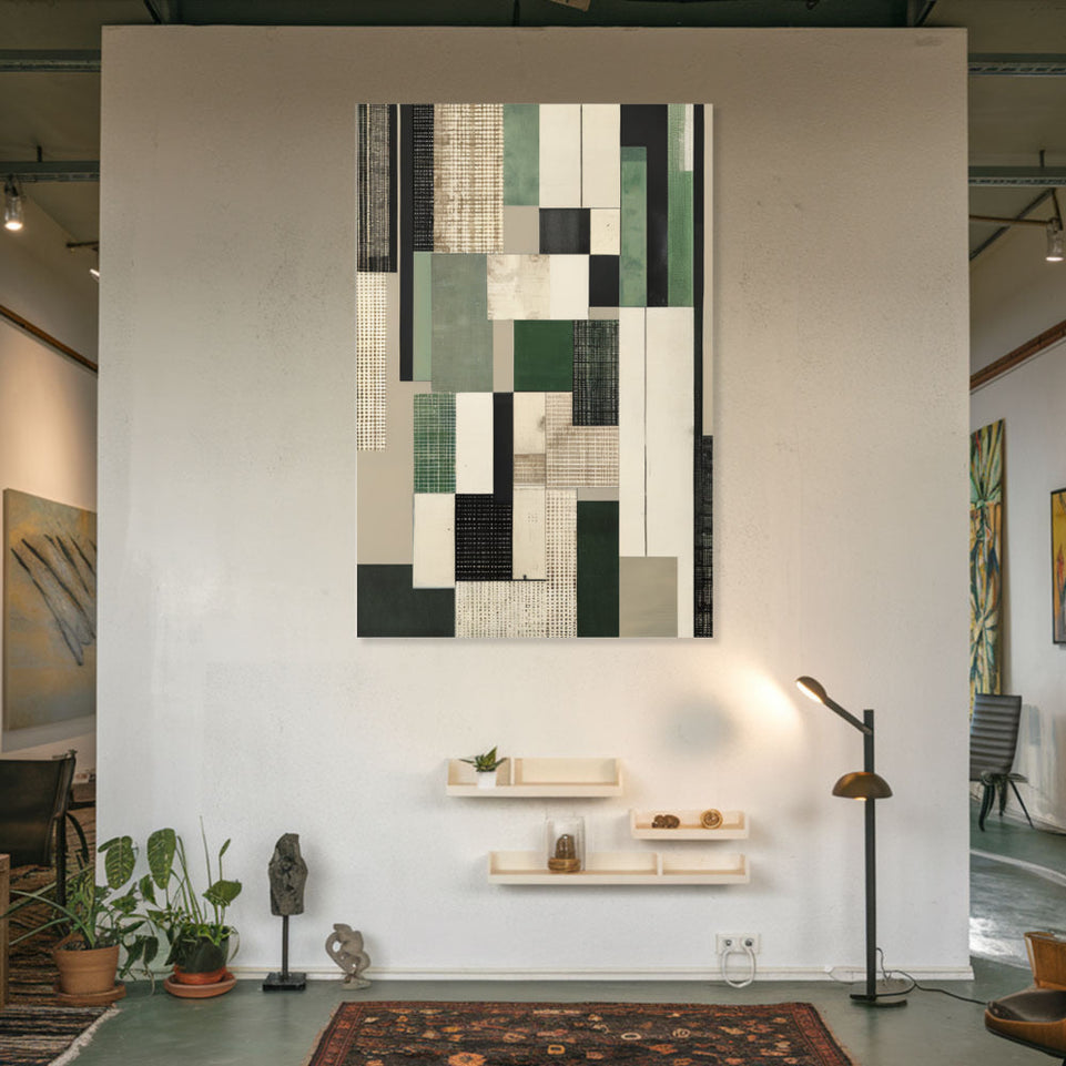 Modern Abstract Geometric Canvas Art June Wall Art